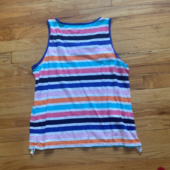 Talbots Striped Tank Top with Gathered Sides - Picture 3 of 6